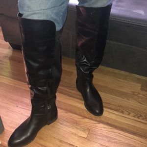 NEW Black over the knee wide leg boots 11